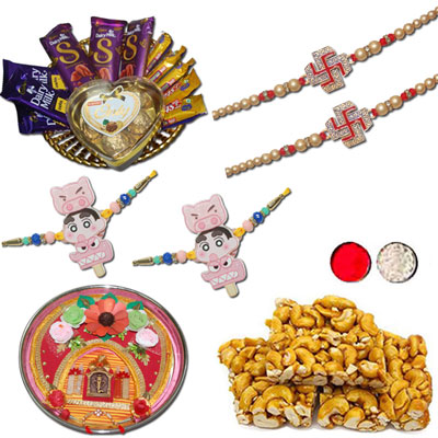 "Cash - Rs. 3,001 with Rakhi pooja thali - Click here to View more details about this Product